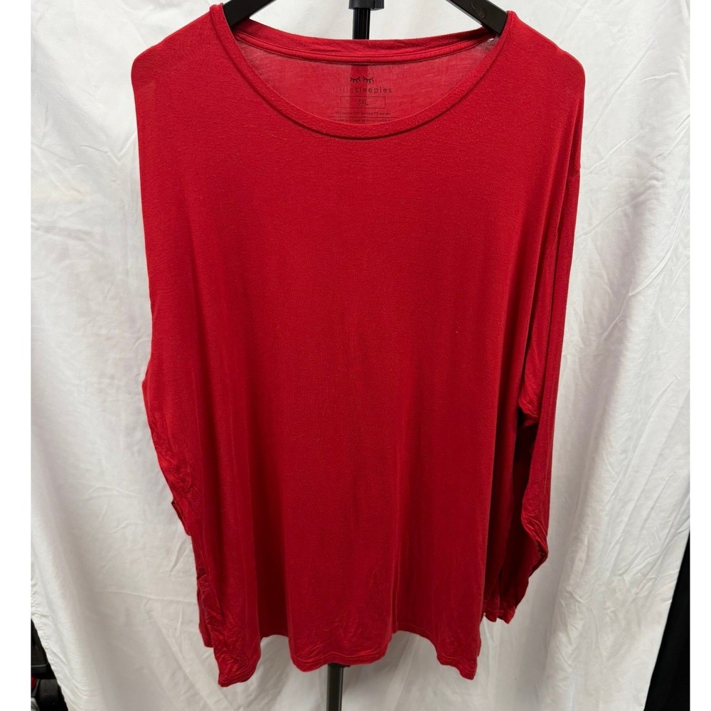 Little Sleepies Women's 3X Holiday Red Long Sleeve Bamboo Viscose Pajama Top